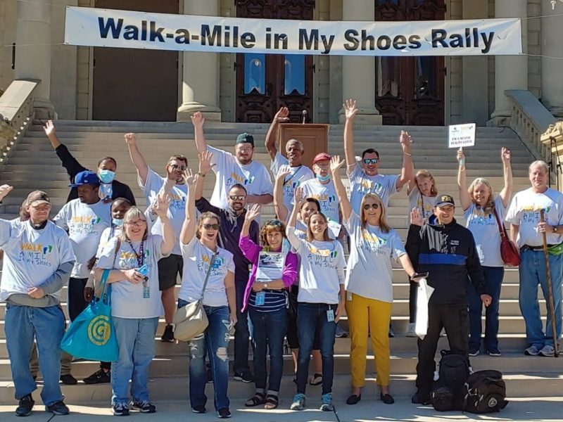 Community mental health agencies from all over the state came to the 2024 rally to show support for their clients and friends and to advocate for a stronger mental health system.