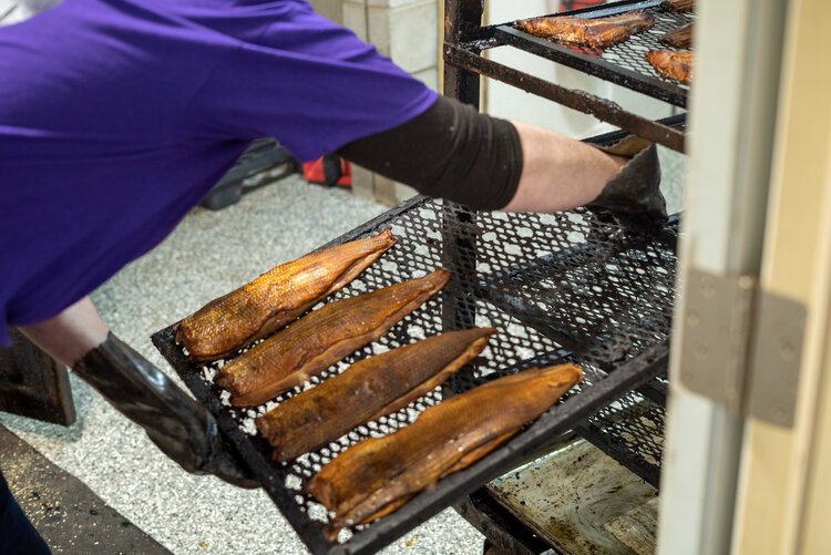 Smoked fish are at the center of a popular soup recipe that the fish company shares with customers.