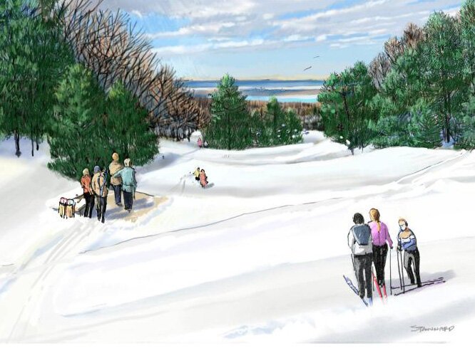 A rendering of winter activities at the proposed 285-acre recreation park.