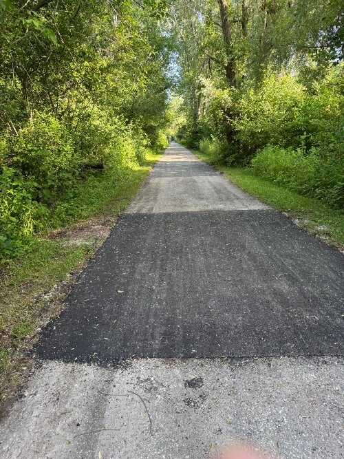 The refurbished trail offers riders and walkers a smooth, even surface.