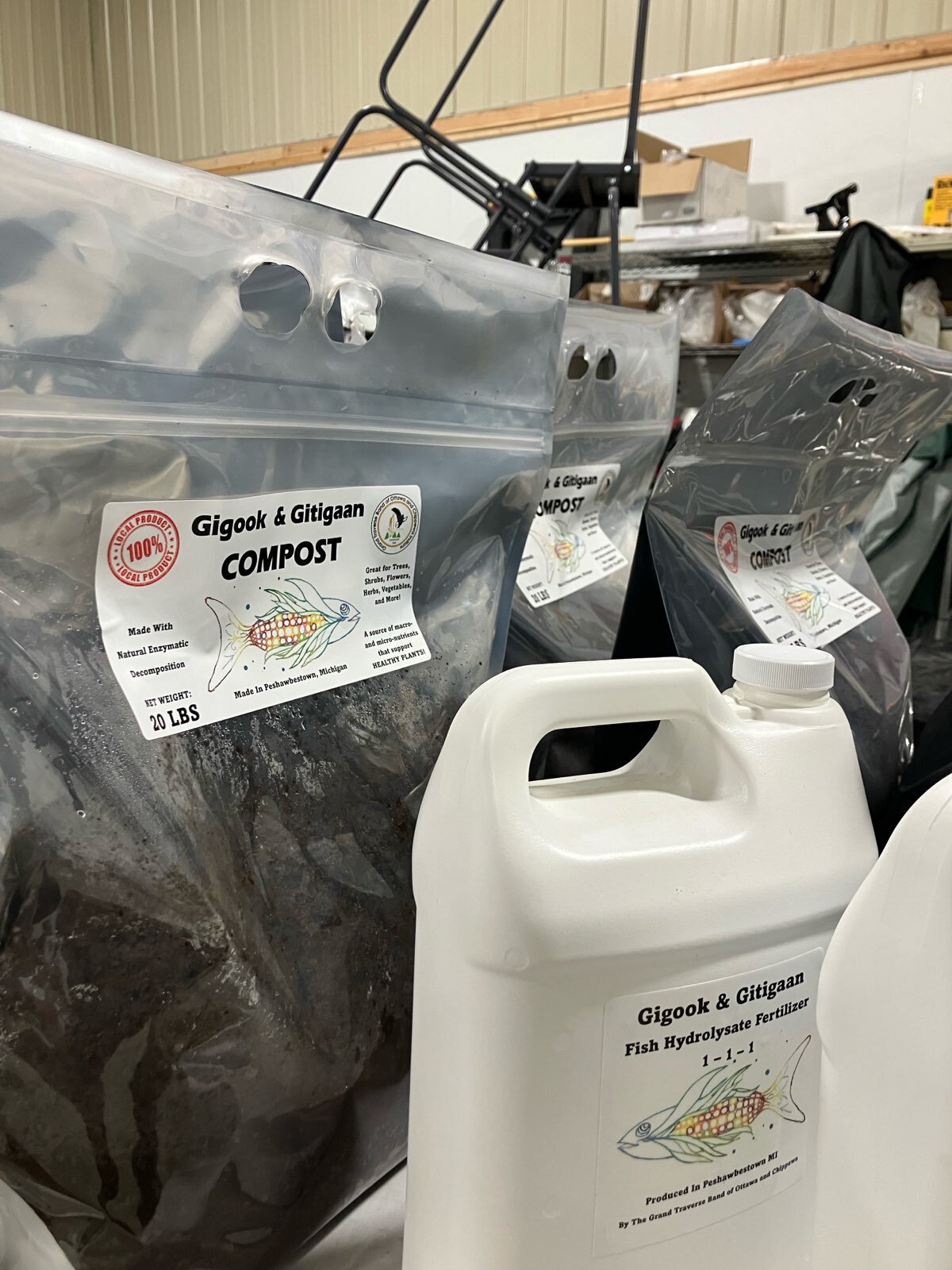 Fish waste has been recycled as compost and fertilizer.