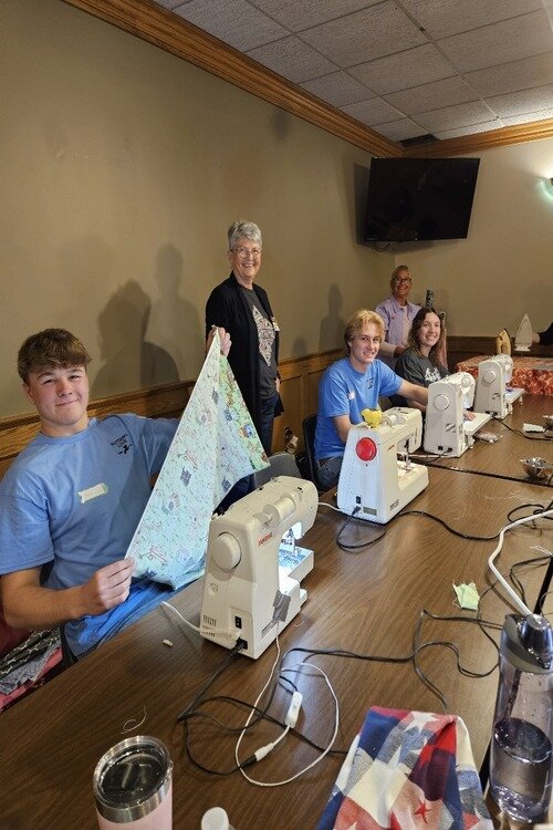 Algonac High School students involved in the Care Bag Movement.