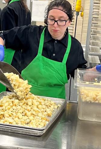Local potatoes are among the nearby ingredients being used for student lunches.
