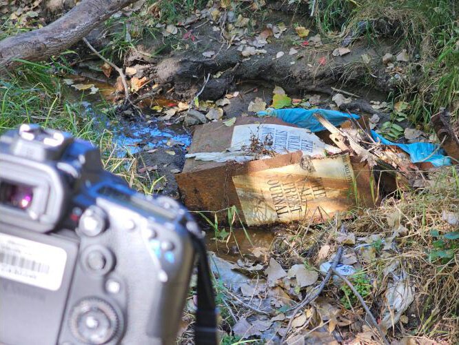 Litter found in Plaster Creek, the subject of a film being shown at the Great Lakes Environmental Festival.