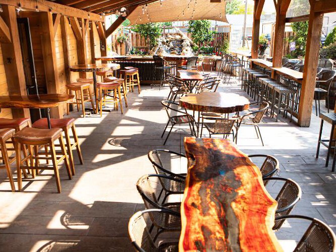 The winery boasts four seating areas, including a large outdoor patio.