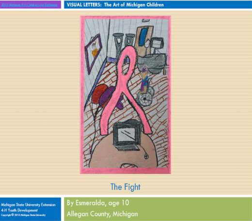  An Allegan County child's drawing called "The Fight" tells the story of her mother's cancer treatment. 