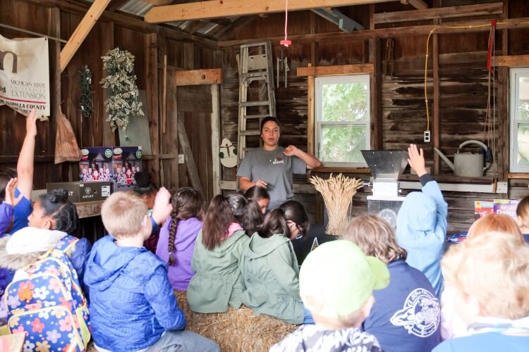 Students learned about agriculture by visiting 13 individual speakers’ stations, including stations about wheat and the produce used in making pizzas.