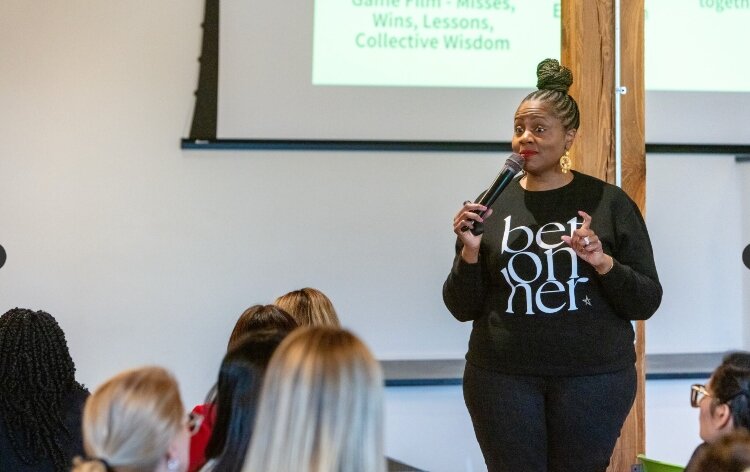 During her keynote, Shannon Cohen spoke about building up community and belonging. 