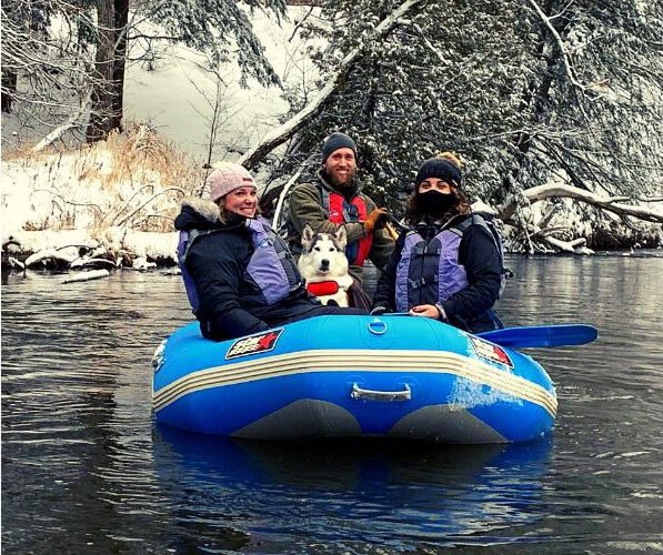 Cadillac tourism officials promoted river rafting as an alternative to other winter sports.