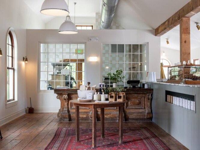 The cafe offers soups, salads, sandwiches, and a brunch on Sundays.