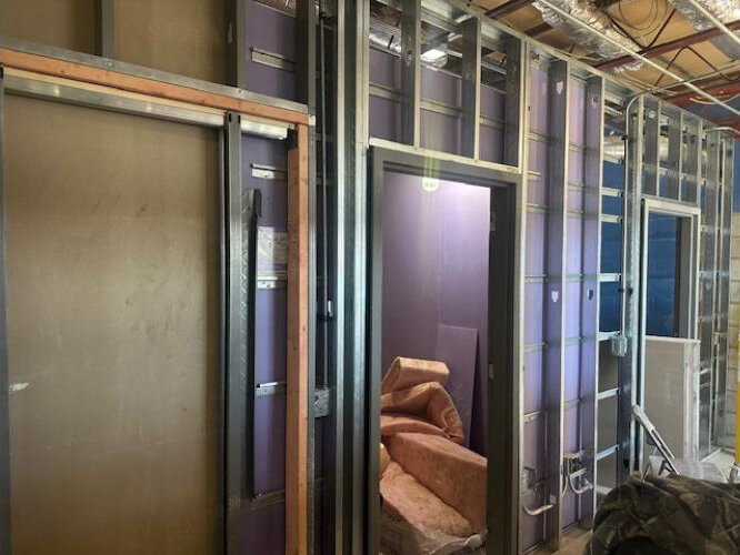 Construction of the health care clinic is under way at Wagar Middle School.