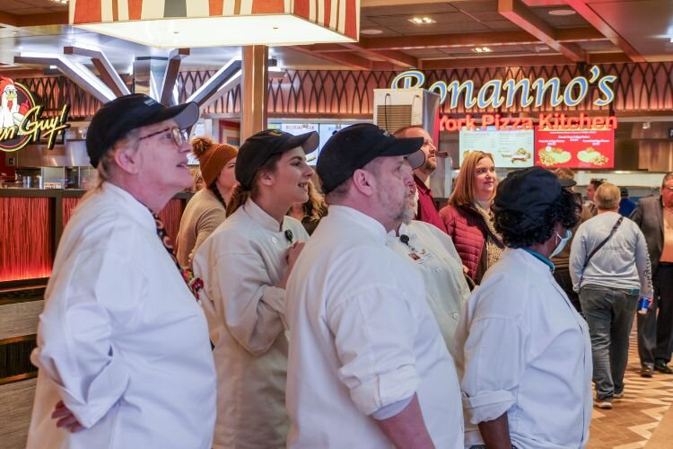 Soaring Eagle staff explore the new menus within Soaring Eagle’s Food District. Photo Credit: Courtney Jerome / Epicenter Mt. Pleasant 