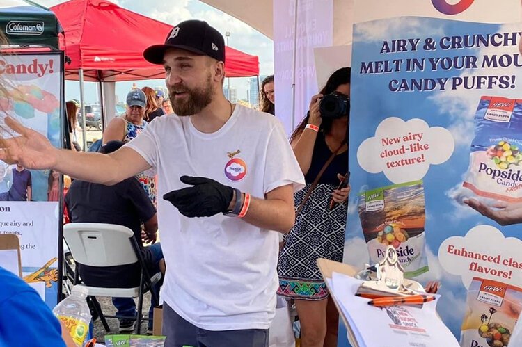 2022 MI New Favorite Snack competition 3rd place winner, Jeff Dinser of Popside Candy.