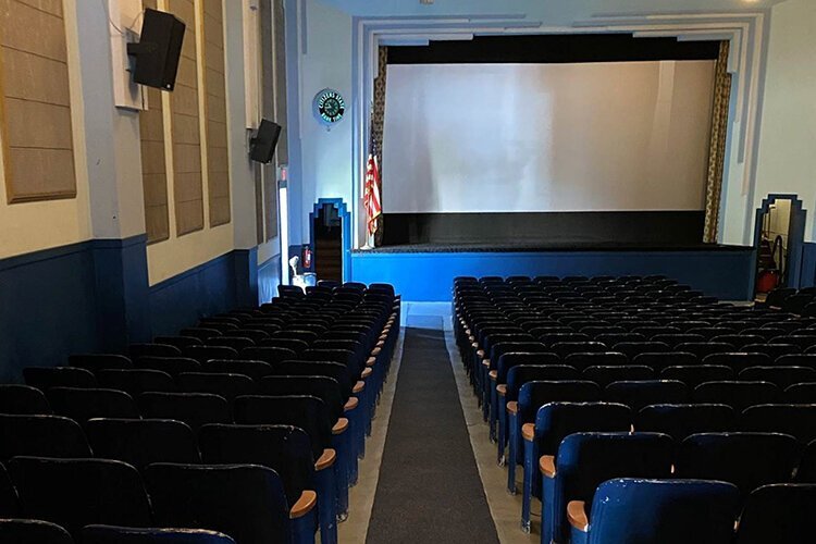 The theater auditorium before the recent renovation.