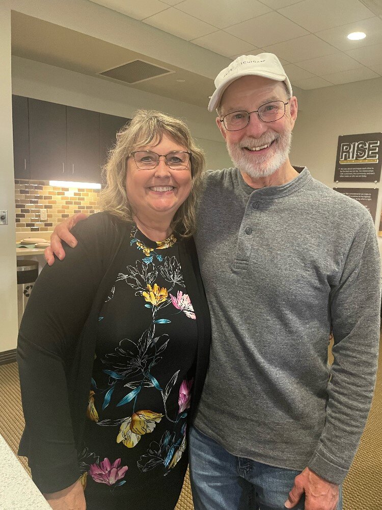 Trudy Laufer, executive director, and Earl Soules, former board member 