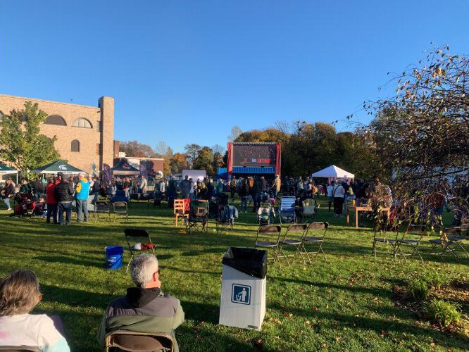 A tailgating party was held at Rotary Square last fall.