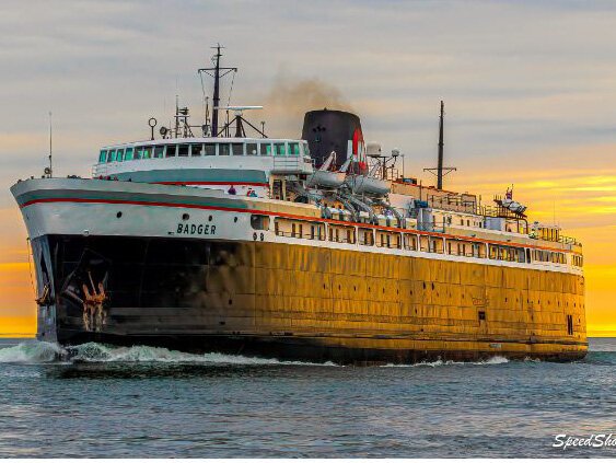 The S.S. Badger was built to haul railroad cars across Lake Michigan.