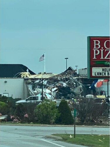The Hobby Lobby building was destroyed by the tornado.