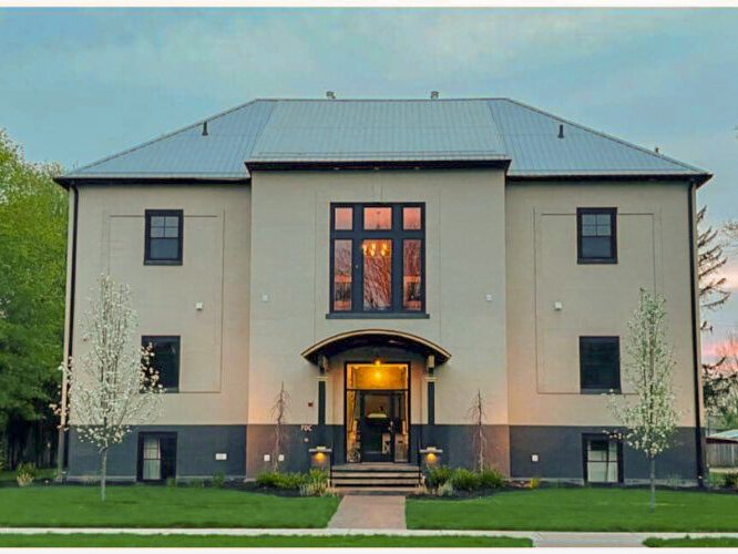 The former Second Ward School has been renovated has Boyne Schoolhouse Lofts.