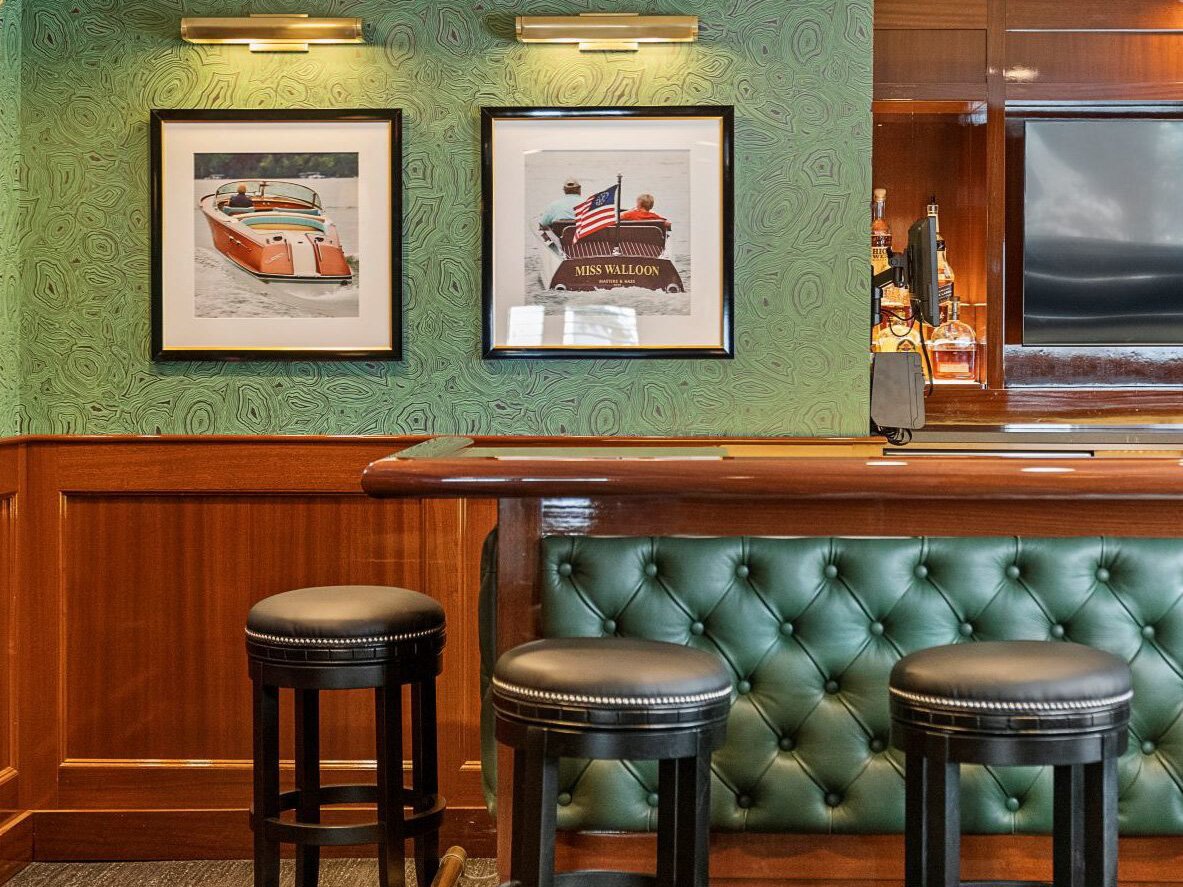 The Varnish Room is a private dining space. 