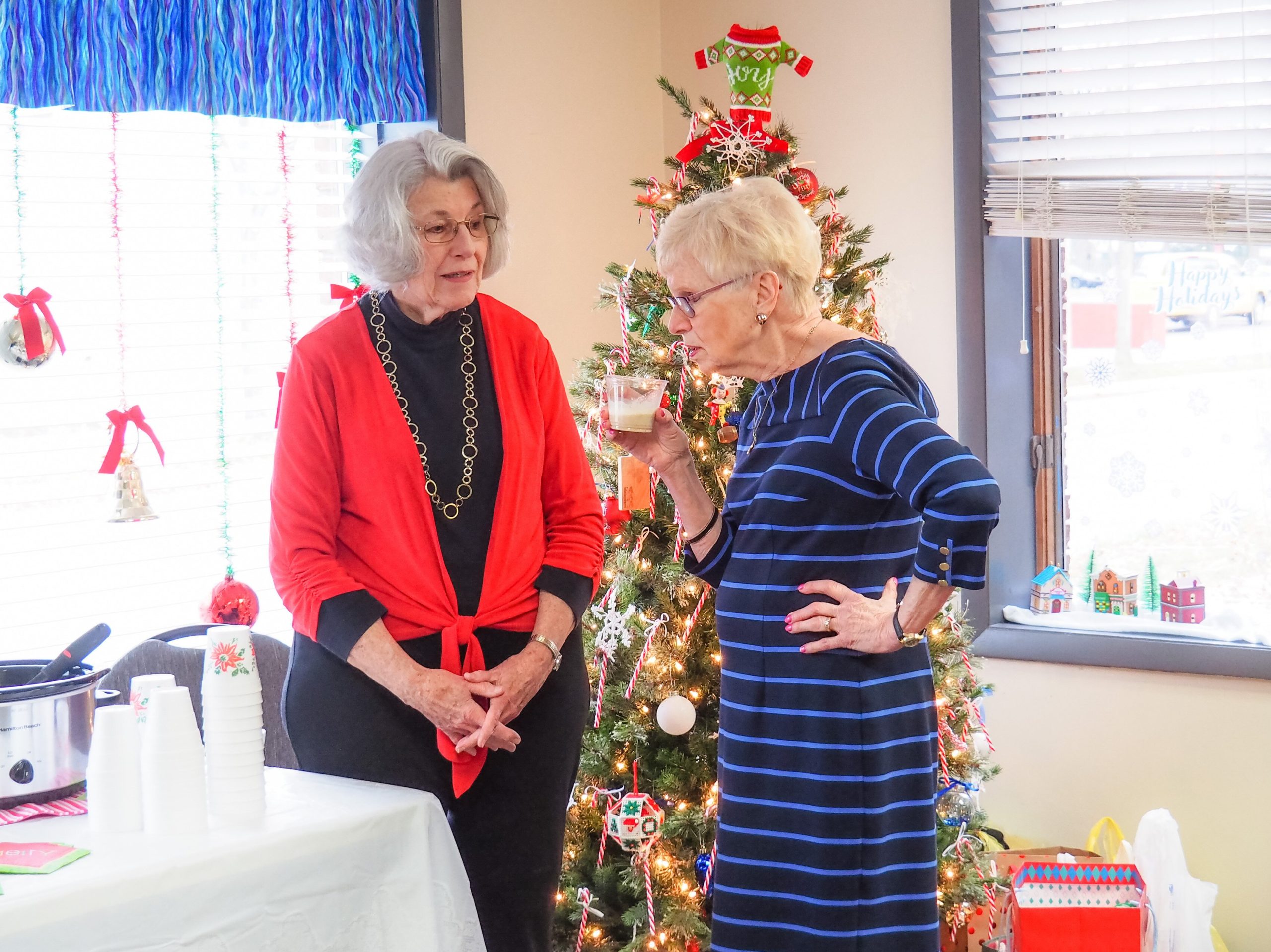 Grace Peterson and Carol Rasmussen at the recent open house at The Gathering Place.