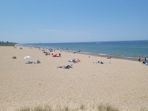 The beach at Jean Klock Park in Benton Harbor.