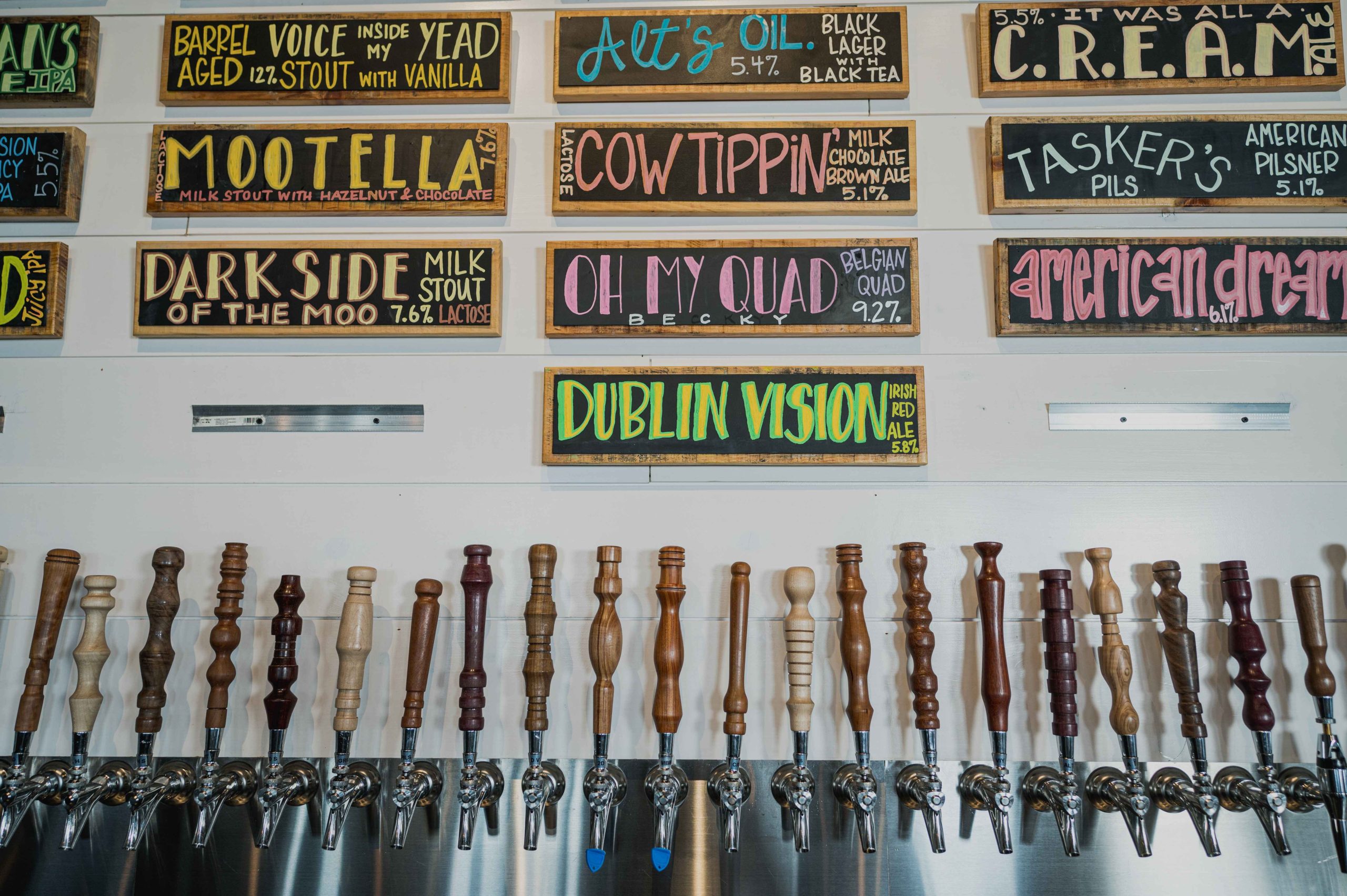 Many of the beers are named after local landmarks or businesses.