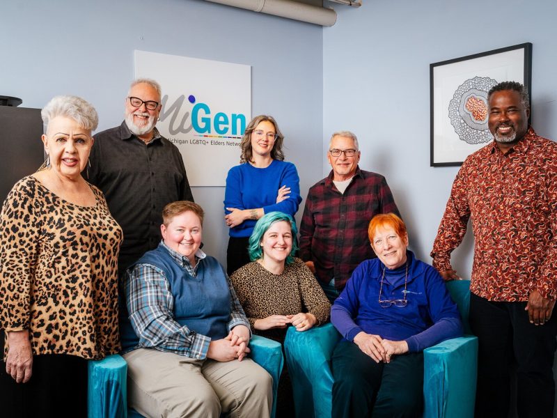 MiGen staff and community in MiGen's office space/Senior Center at Affirmations.