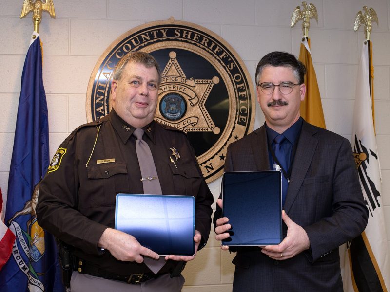 Sanilac County Sheriff Paul Rich and Sanilac County Community Mental Health CEO Wilbert Morris