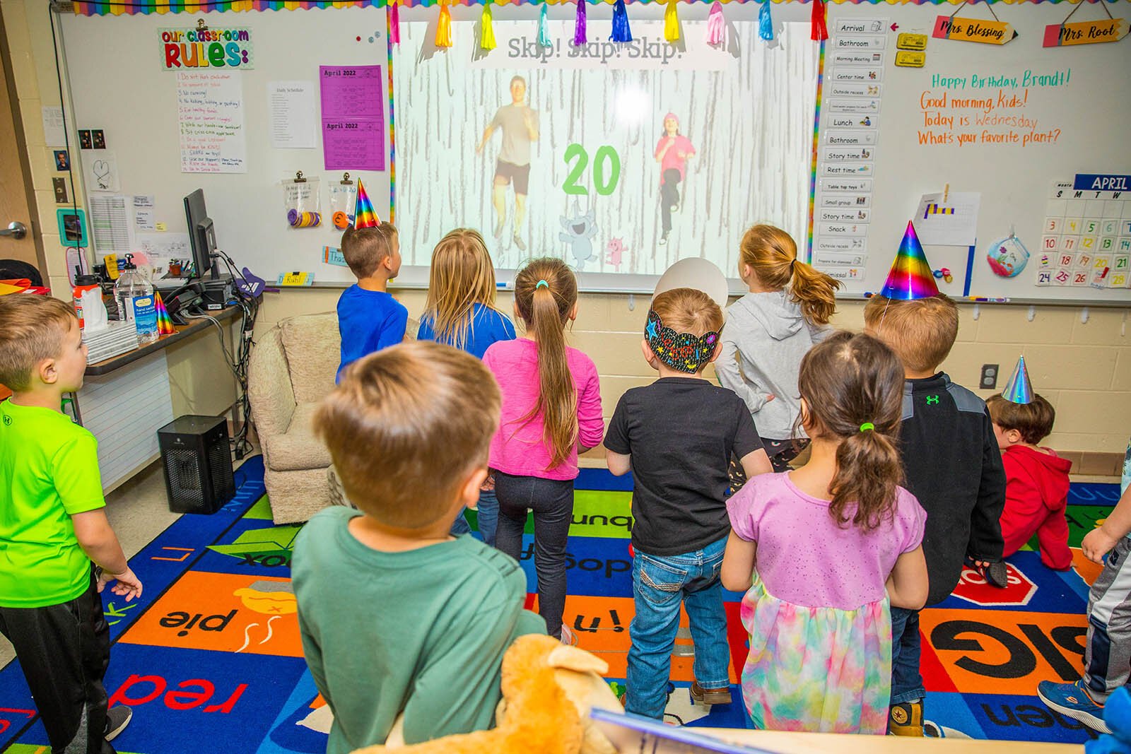 Students at North Elementary School in Birch Run participate in an InPACT physical activity break.