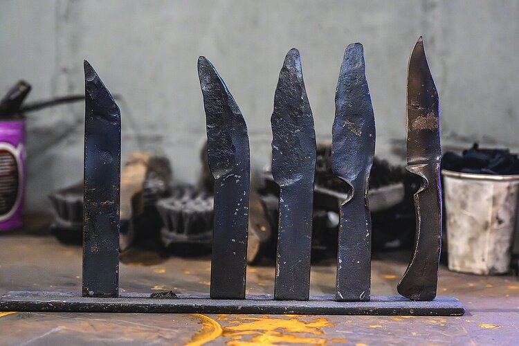 The blacksmithing studio at the Michigan Folk School.