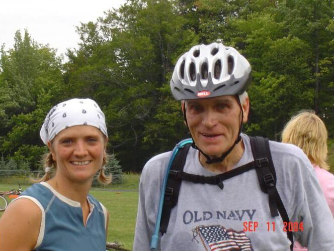 Rhonda Lassila pictured with her father, James Howard, on one of their biking excursions.