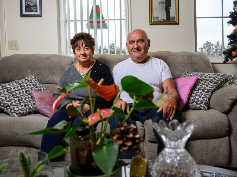 Maria Munteanu and her husband Vasile Munteanu in their apartment at Hilltop View Apartments.