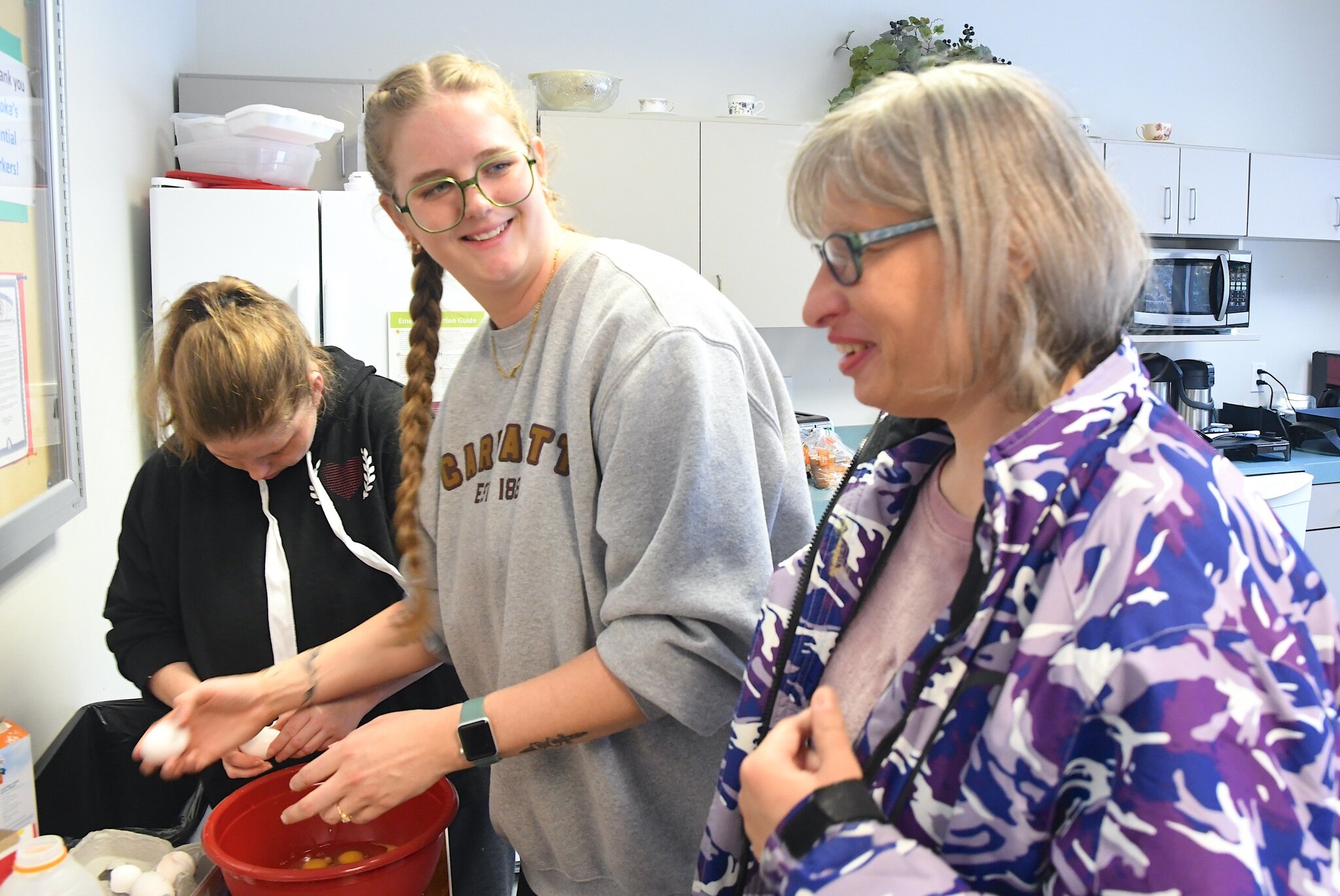 Visser works with, Tracy, left, and Stacy, right.