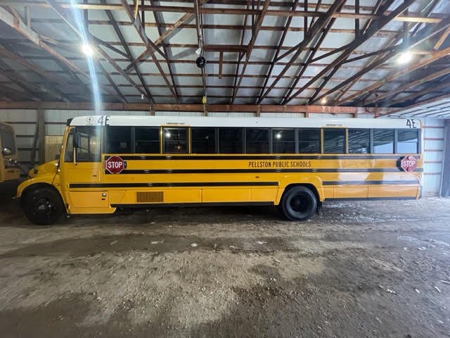 One of the new electric buses parked at Pellston Public Schools. The buses arrived during holiday break.