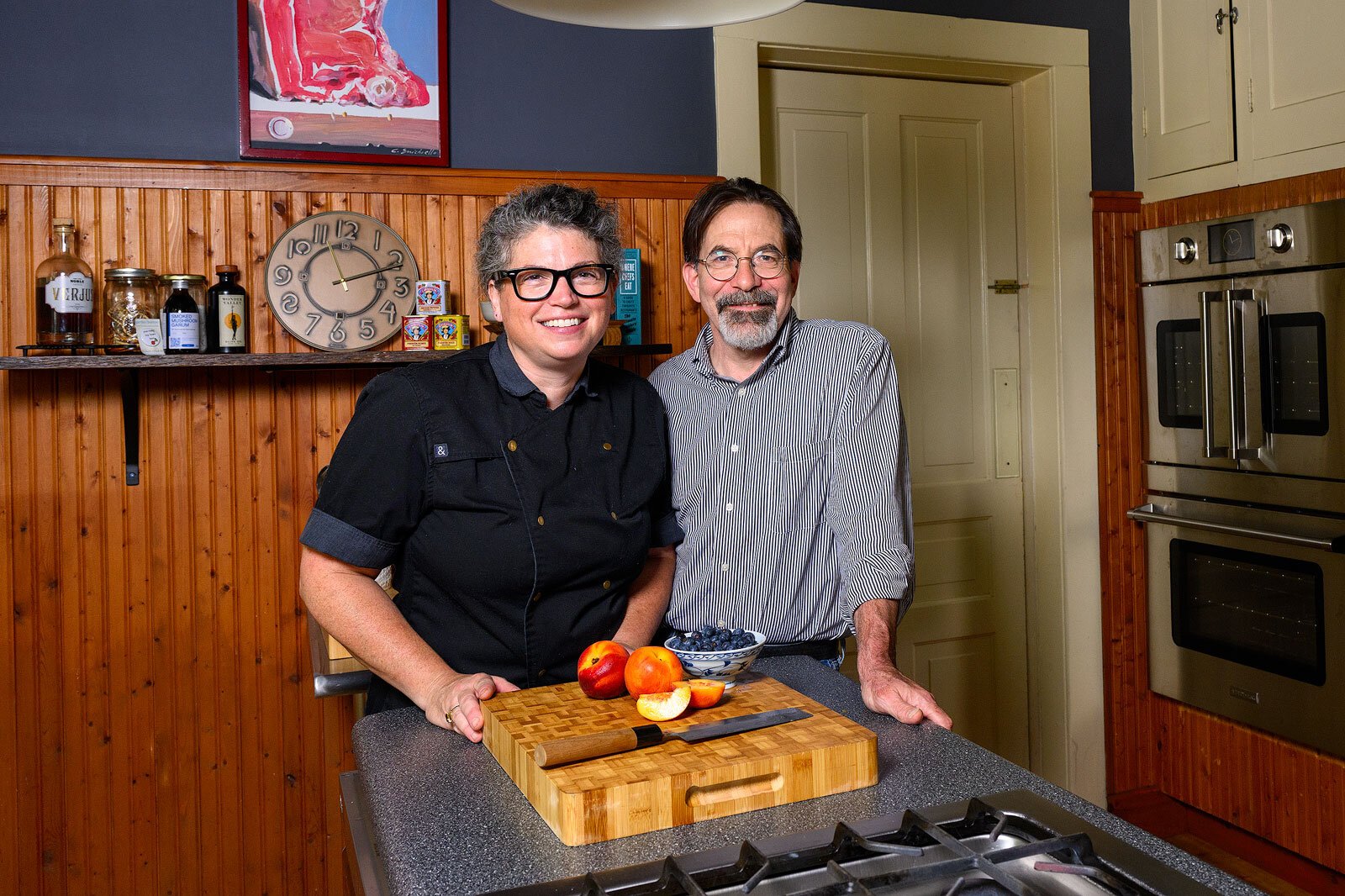 Chef Allison Anastasio and Charles Bultman in the kitchen at The Newton of Ypsilanti.