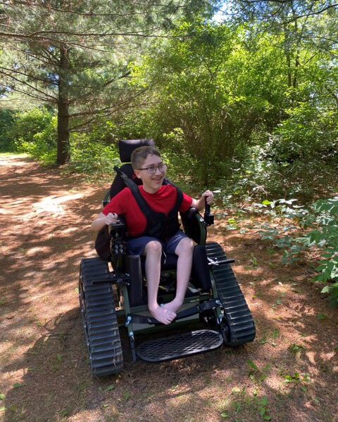 Ben Miller was the first to use the new track chair at Ionia State Park.