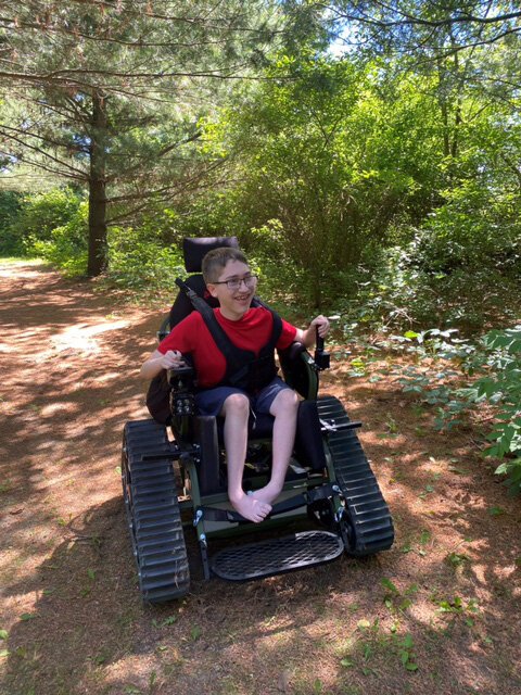 Ben Miller was the first to use the new track chair at Ionia State Park.