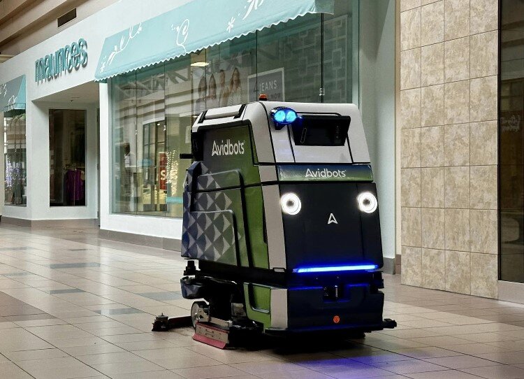 Robotic floor cleaner at the Midland Mall.