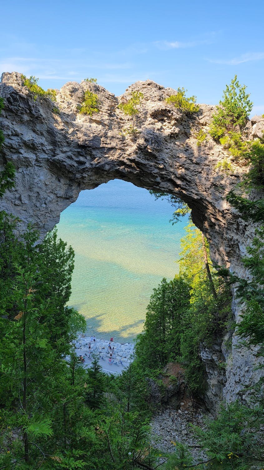 Overlooking Arch Rock on Mackinac Island. (Photo: Pexels)