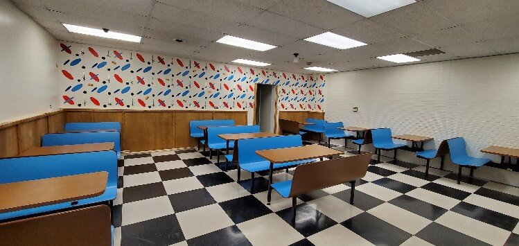 Dining room seats 48.