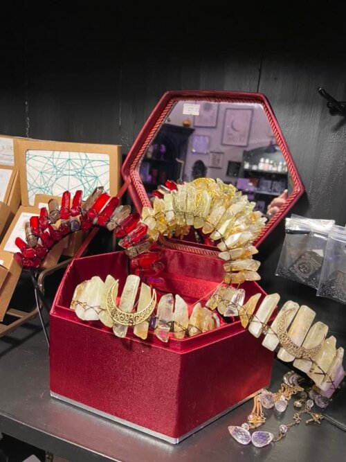 In addition to herbs, the shop also carries crystals. Co-owner Lorie Starr specializes in crystal healing.