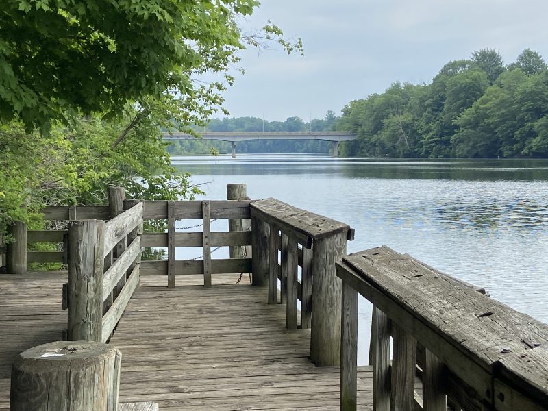 View of Walton Bridge where trail extension will cross St. Joseph River.