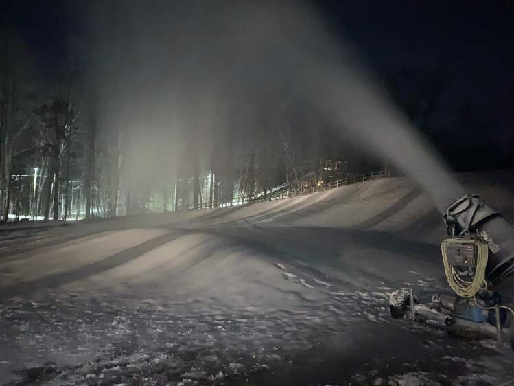 If the temperatures are cold enough, the City makes snow at City Forest.