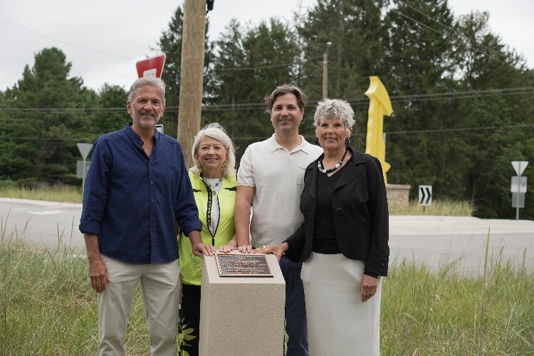 Pictured from left to right: Saugatuck Township Treasurer Jon Helmrich, Saugatuck Township Trustee Brenda Marcy, Saugatuck Township Manager Daniel DeFranco, and Maryjo Lemanski, founder of the Saugatuck Douglas Fennville Arts Initiative.