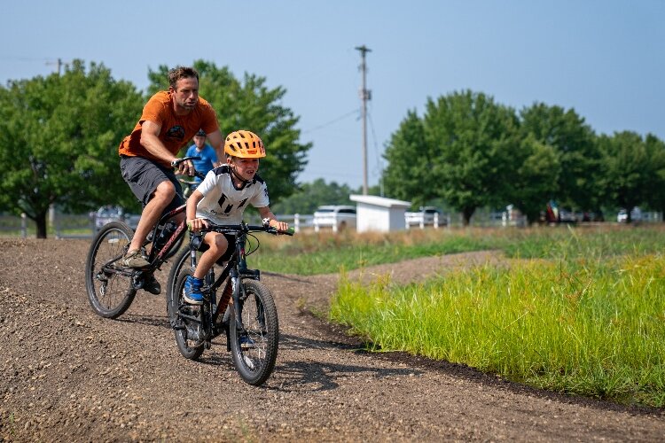 Redlum Farm Preserve offers 20 acres with biking courses, a kids’ balance track, walking trails, a pond, and restored habitats..