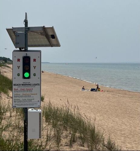 SwimSmart technology in play along a Lake Michigan beach in Mackinac County.