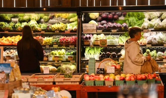 Fresh produce on display at the market.